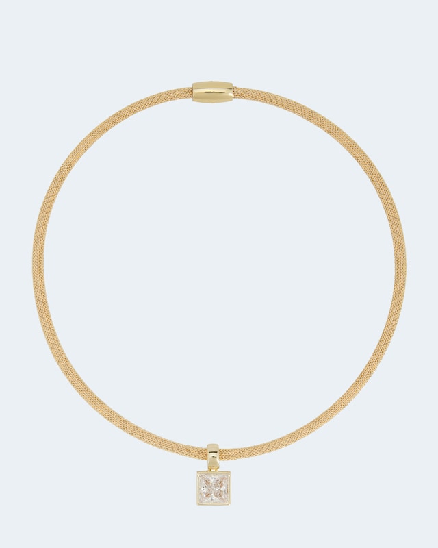Flechtcollier mit Zirkonia