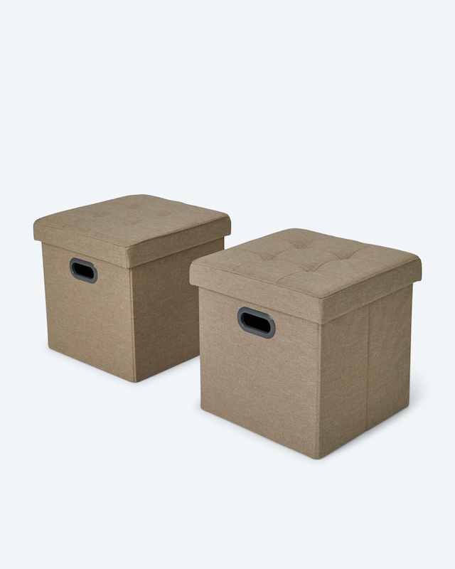 Sitz- & Aufbewahrungshocker, 2tlg.