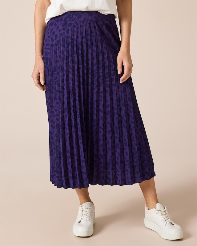 Plissee-Rock mit Animal-Druck