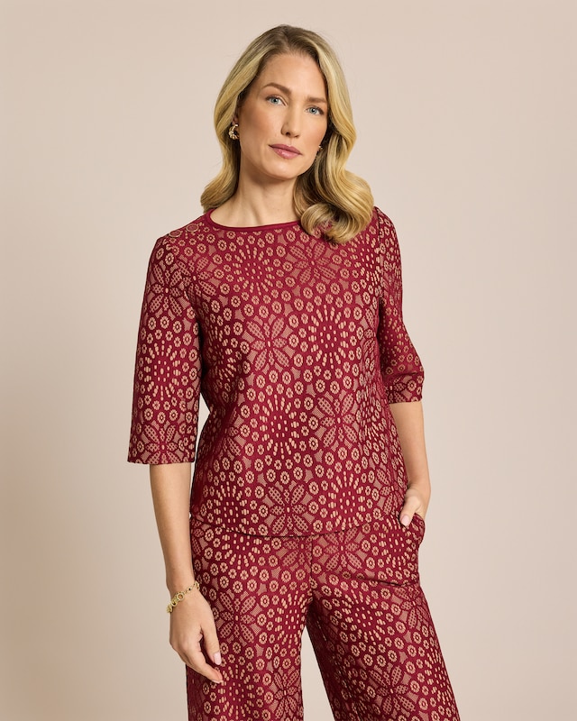 "Couture" Shirt mit Scuba-Spitze