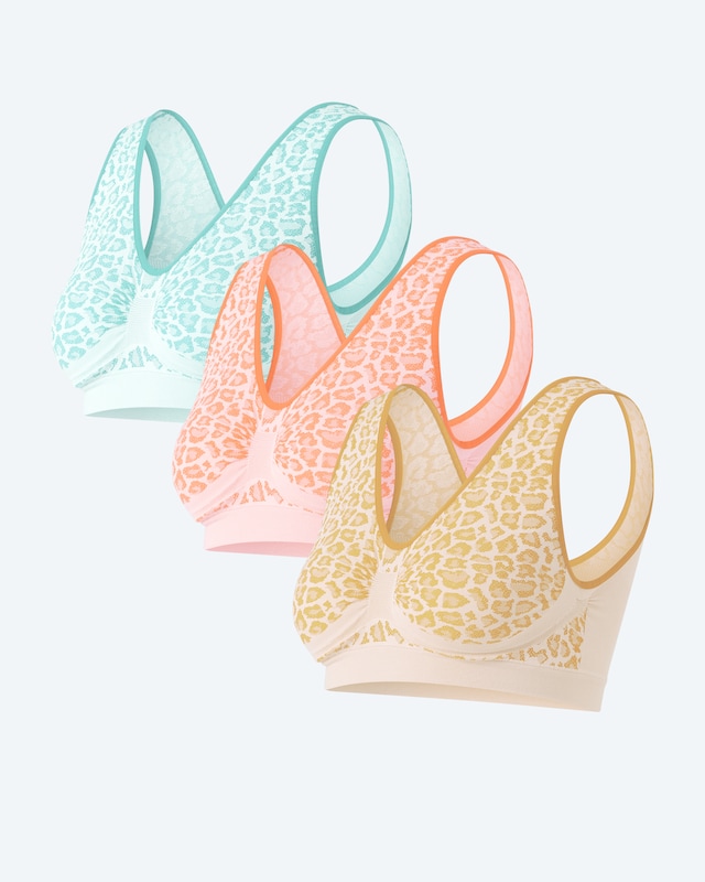 Seamless Bra "Leopard", 3er Pack