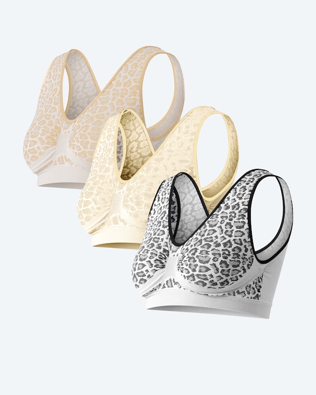 Seamless Bra "Leopard", 3er Pack