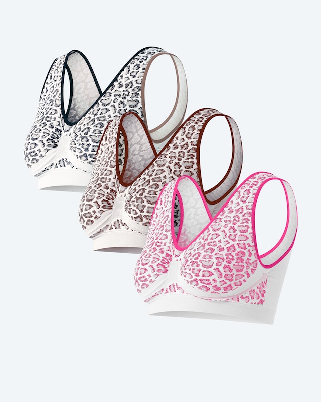 Seamless Bra "Leopard", 3er Pack