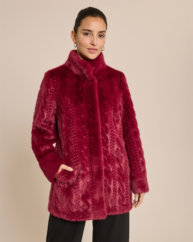 Webpelzmantel im Mustermix