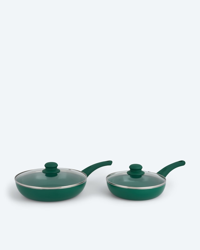 Pfanne + Glasdeckel, 2tlg.