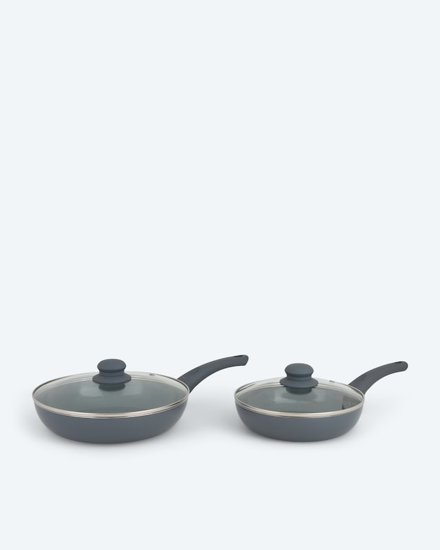 Pfanne + Glasdeckel, 2tlg.