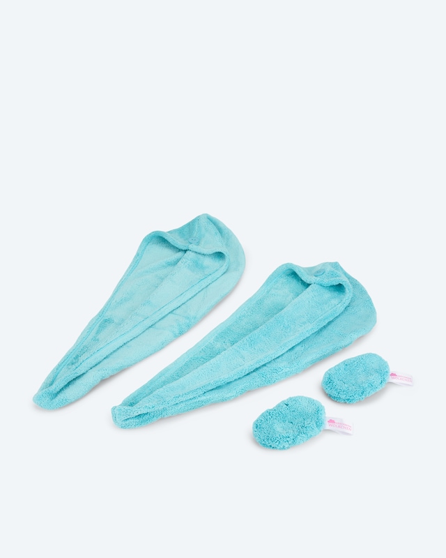 Haarturban & Abschminkwölkchen, 4tlg.