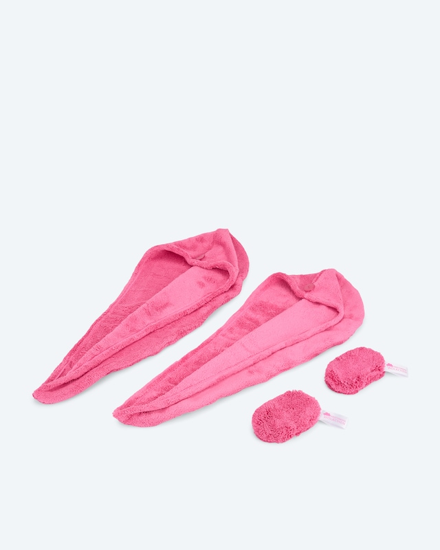 Haarturban & Abschminkwölkchen, 4tlg.