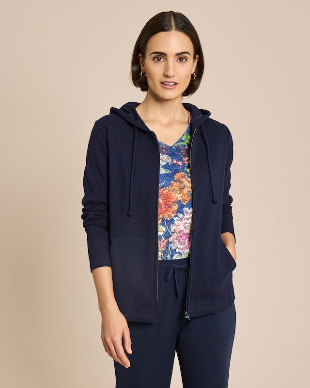 Kapuzenjacke in Ripp-Optik