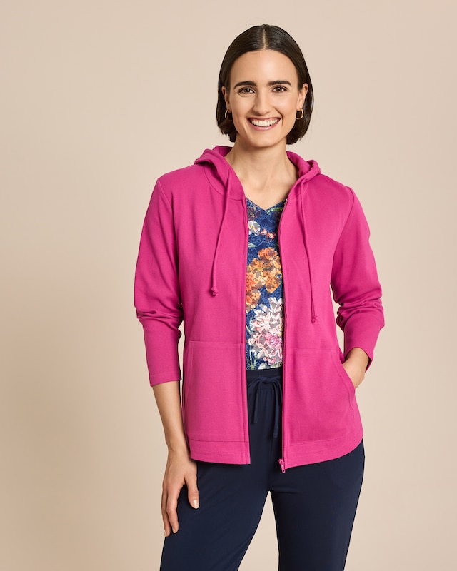 Kapuzenjacke in Ripp-Optik