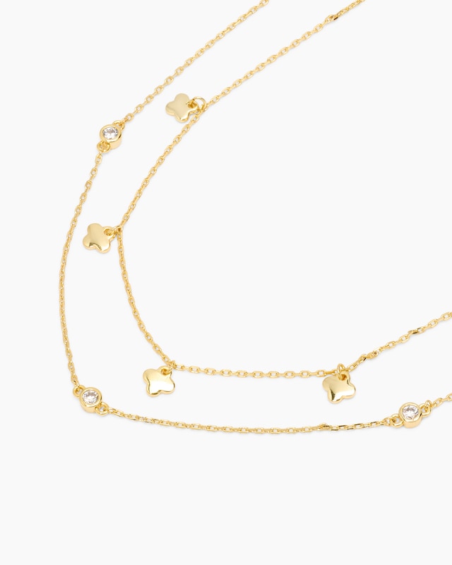 Collier-Set mit Zirkonia, 2tlg.