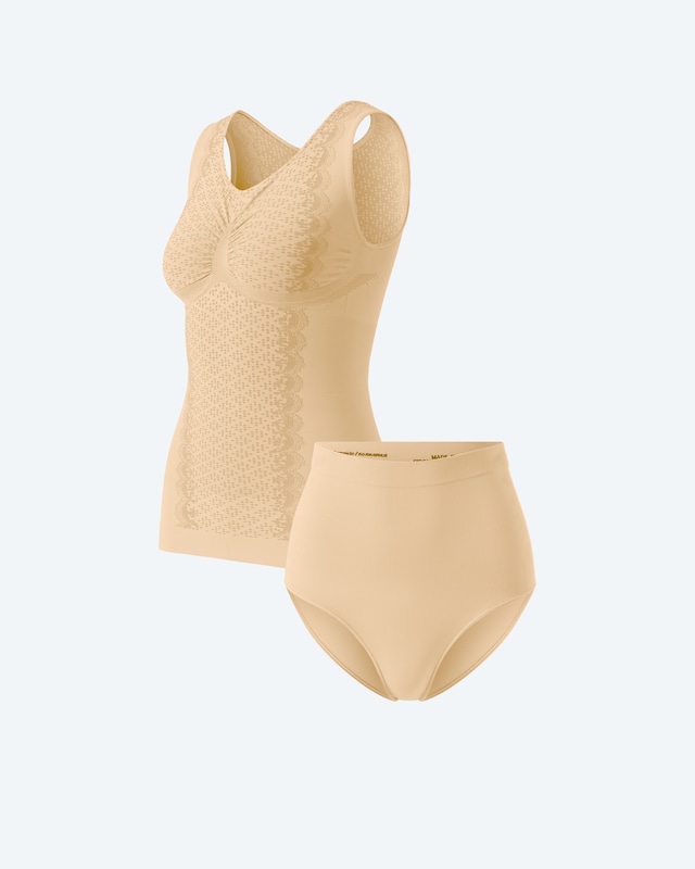 Midi Control Set aus Top + Bauchkontrollslip