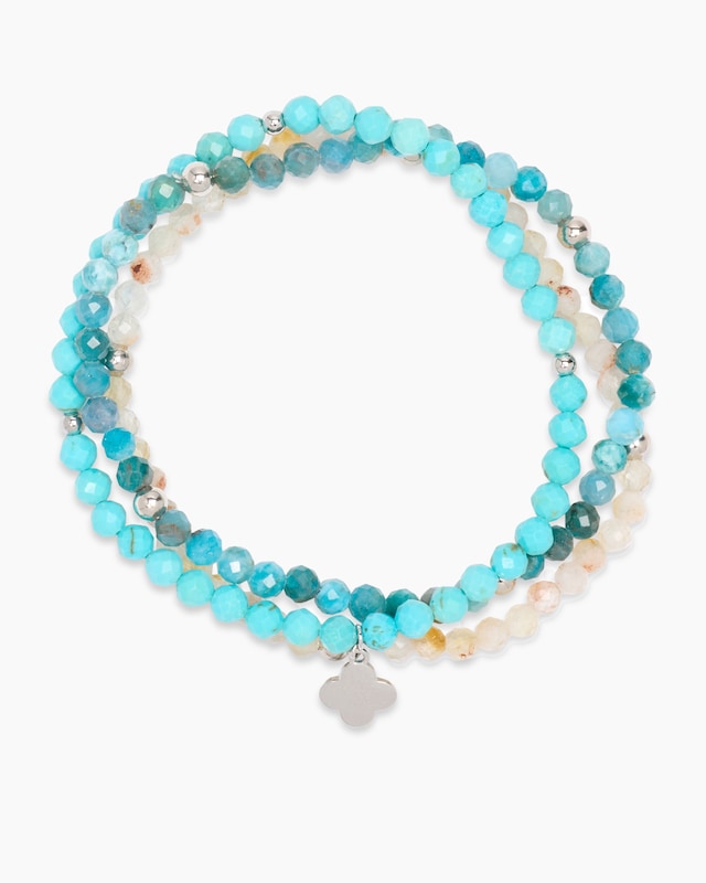 Stretch-Edelsteinarmbänder, 3er Set