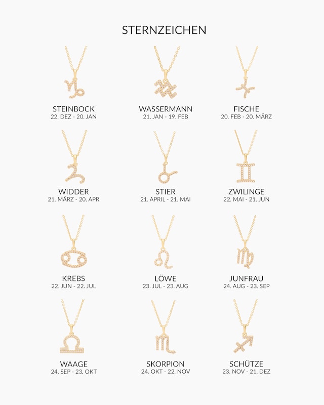 Sternzeichen-Anhänger mit Kette