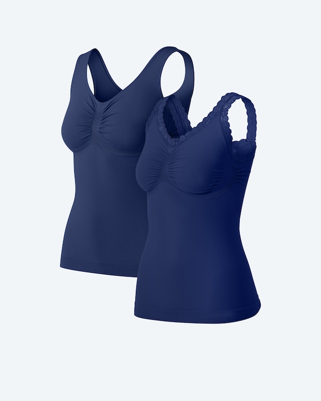 Leichttops (uni & Spitzenbesatz)