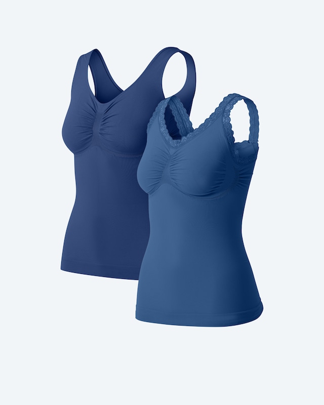 Leichttops (uni & Spitzenbesatz)