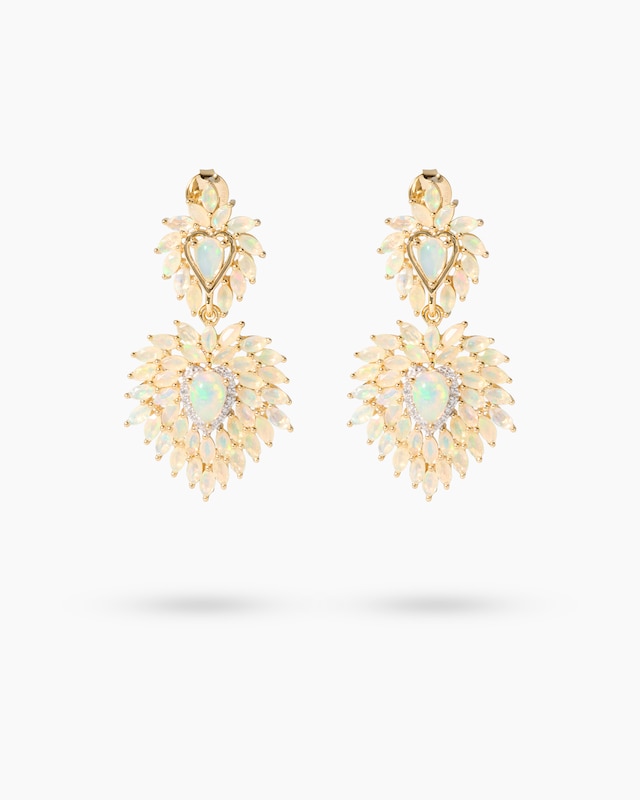 Ohrstecker mit Äthiopischem Opal & Zirkonen