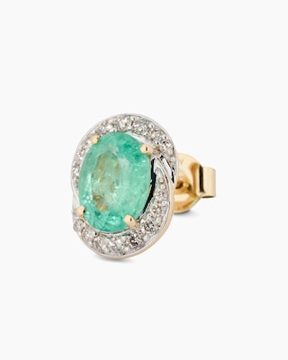 Produktabbildung 3 für Ohrstecker mit Sambia Smaragd und Brillant