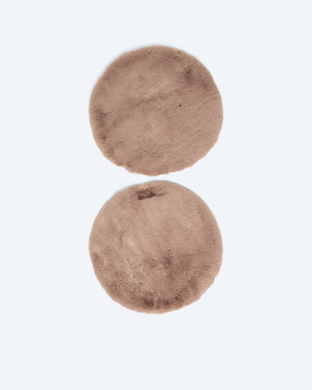 Sitzauflage "Britt" in Kaninchenfell-Optik, 2er Set