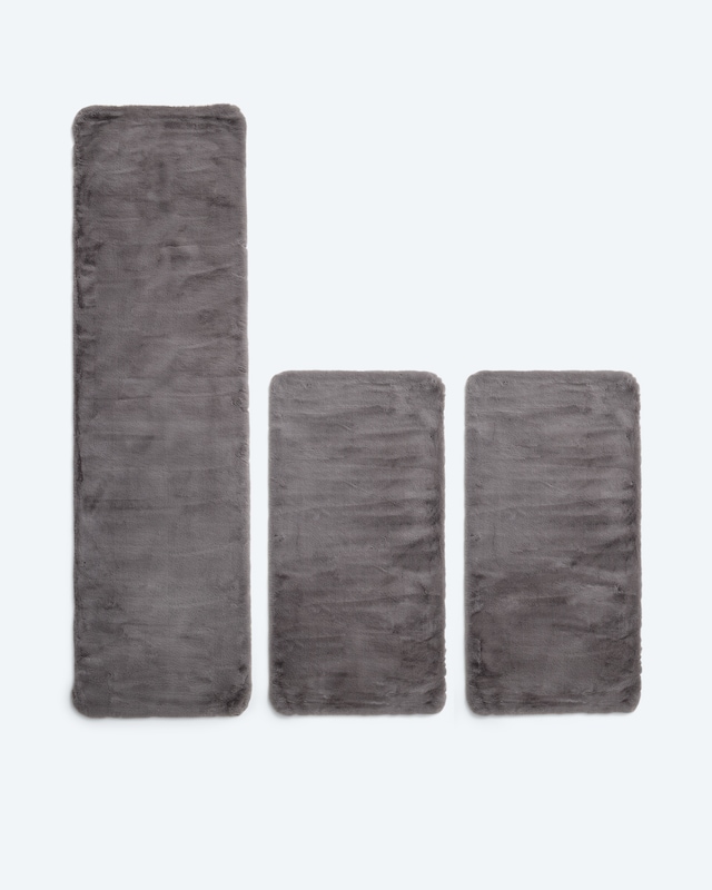 Bettumrandung Kaninchenfell-Optik "Britt", 3tlg.