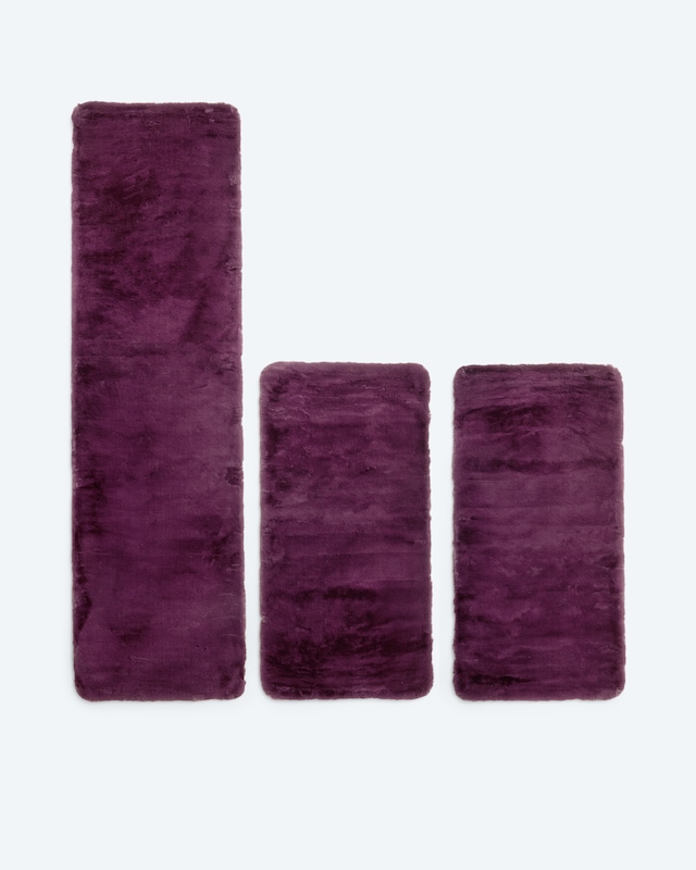 Bettumrandung Kaninchenfell-Optik "Britt", 3tlg.