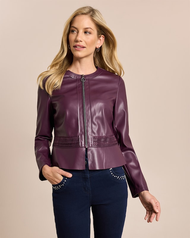 Jacke Lederimitat mit Schößchen