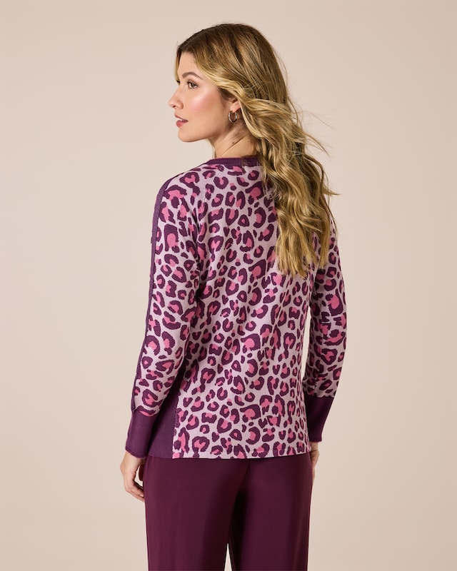 Cardigan mit Animaldruck