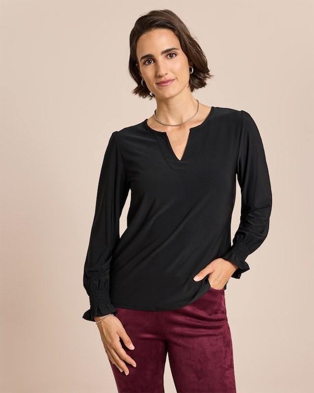 Blusenshirt mit Tunika-Ausschnitt