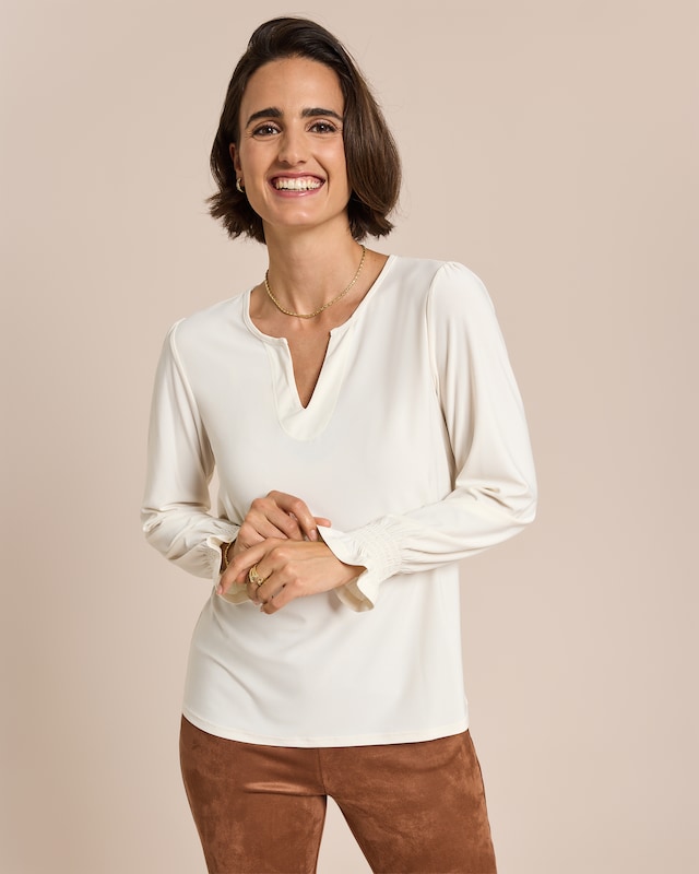 Blusenshirt mit Tunika-Ausschnitt