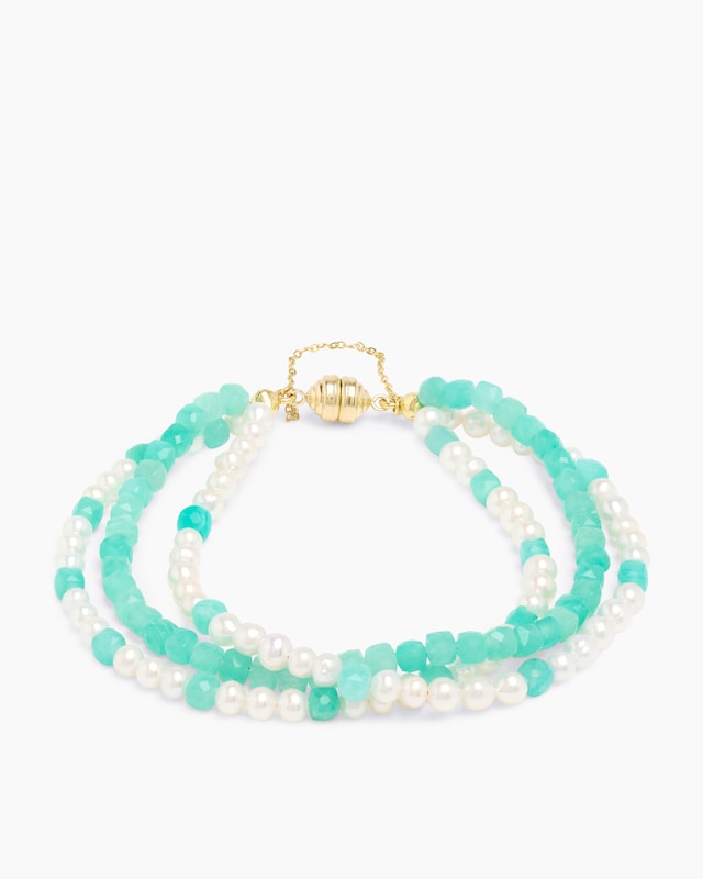 Armband mit Amazonit & SZW-Perlen