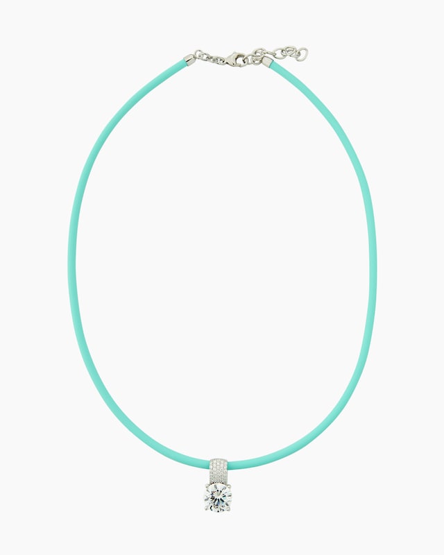 Kautschukcollier mit Zirkoniaanhänger