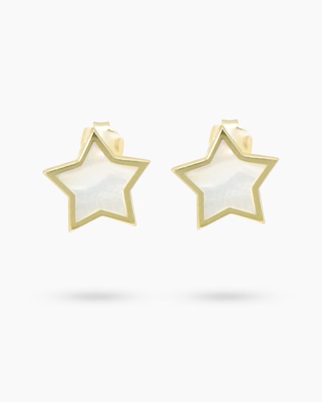 Stern-Ohrstecker mit Perlmutt
