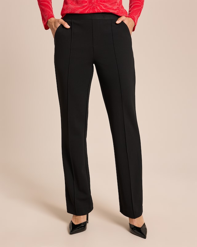 Elegante Hose mit Logo-Bund und Biese