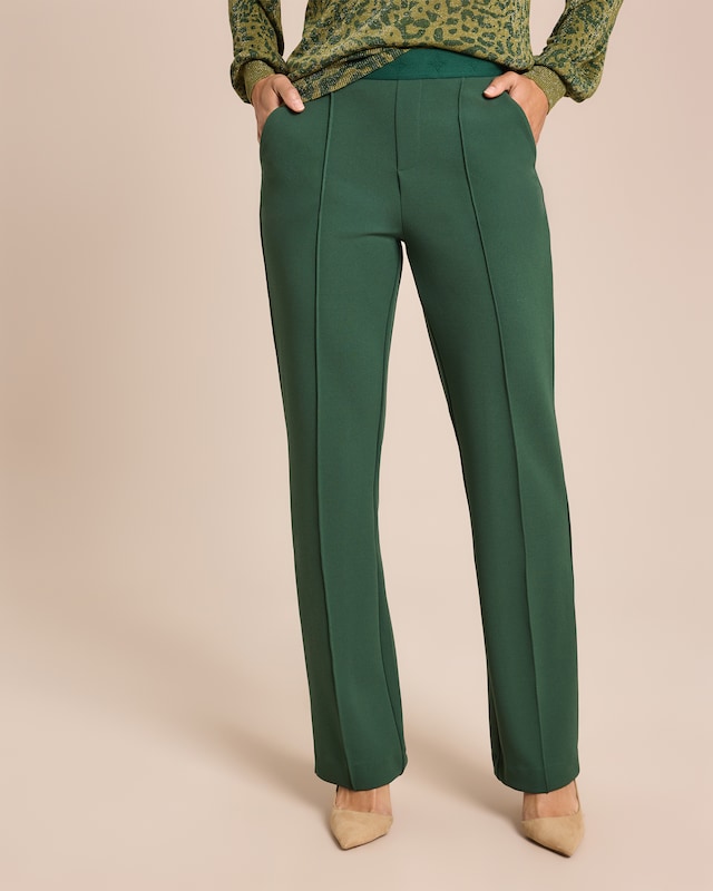 Elegante Hose mit Logo-Bund und Biese