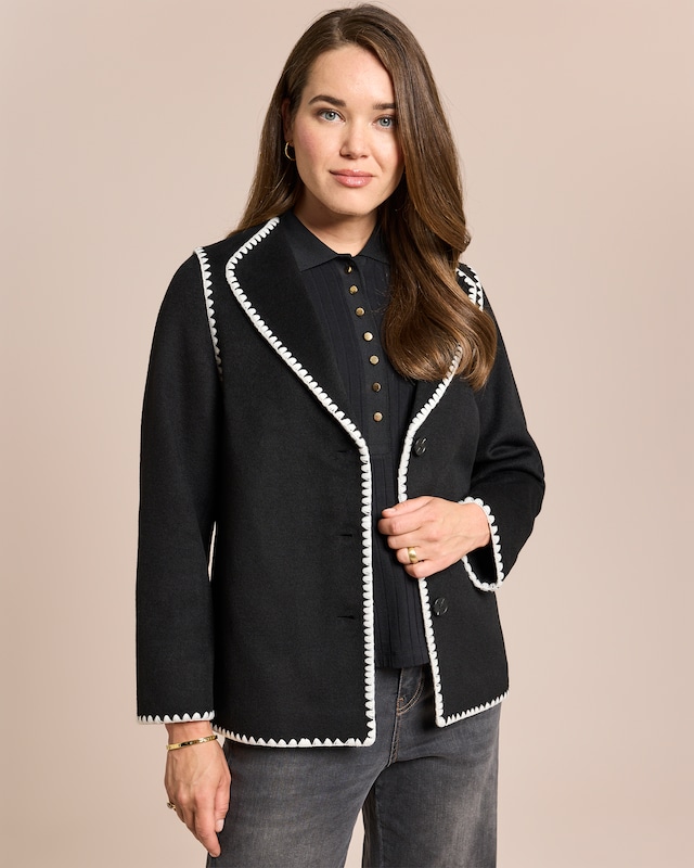 Wolljacke mit Zierstich