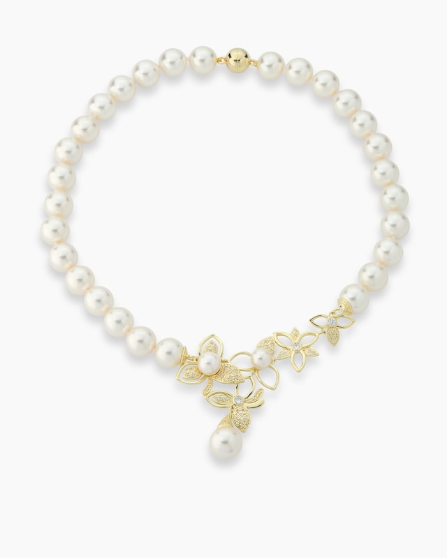 Collier mit MK-Perlen und Zirkonia