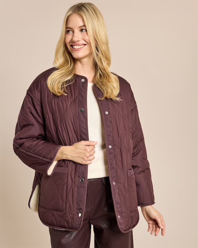 Wendejacke mit Faux Shearling