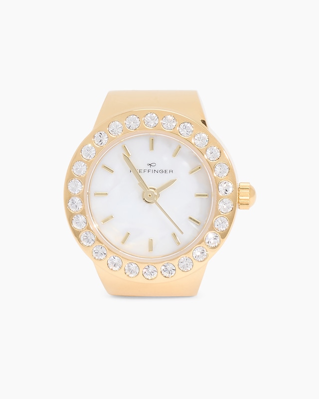 Ring-Uhr mit Kristallen