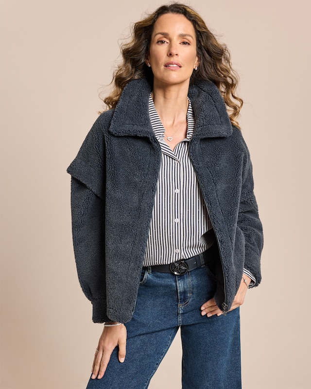 Jacke Shearling-Immitat