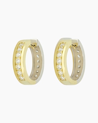 Produktabbildung 1 für Wende-Creolen im Bicolor-Design mit Zirkonia