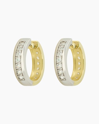 Produktabbildung 2 für Wende-Creolen im Bicolor-Design mit Zirkonia