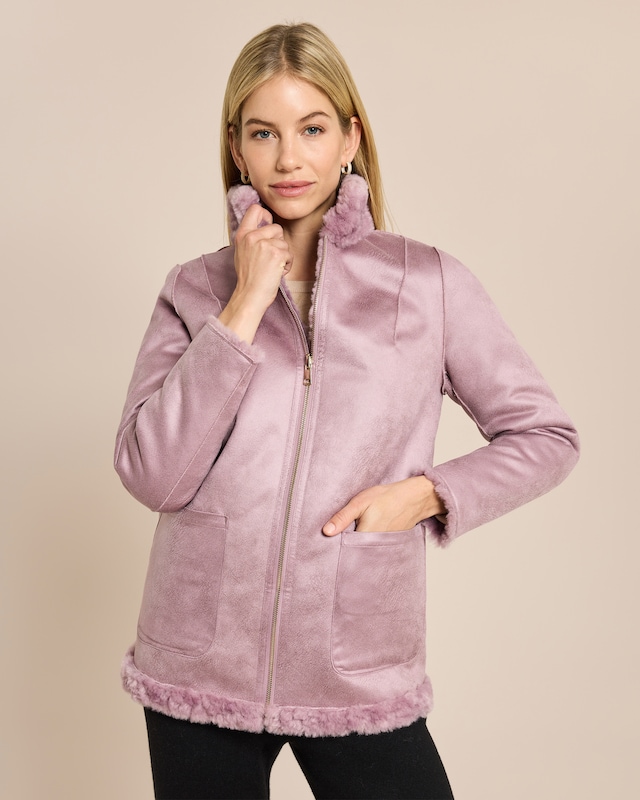 Wendejacke Veloursimitat/Webpelz