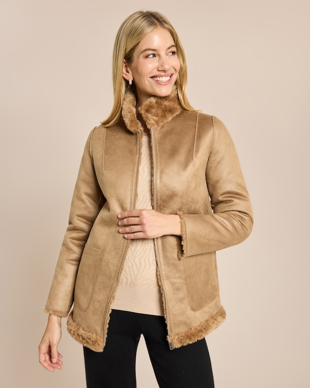 Wendejacke Veloursimitat/Webpelz