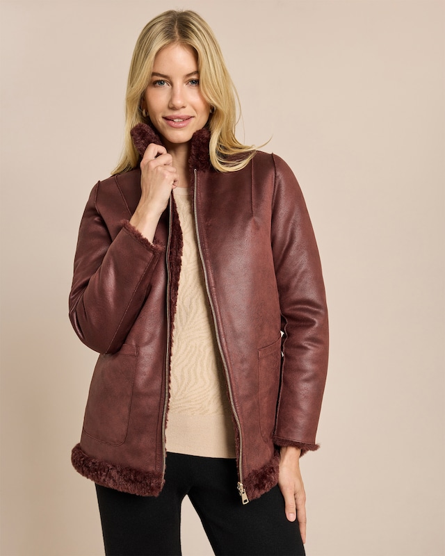 Wendejacke Veloursimitat/Webpelz