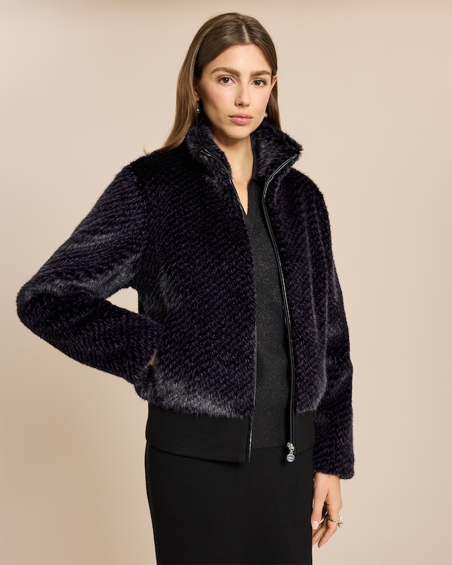 Webpelzjacke mit strukturiertem Fell