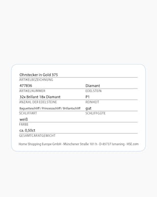 Produktabbildung 4 für Brillant-Ohrstecker mit Diamant ca. 0,50 ct