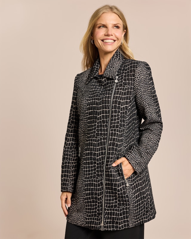 Mantel im Schlangen-Look