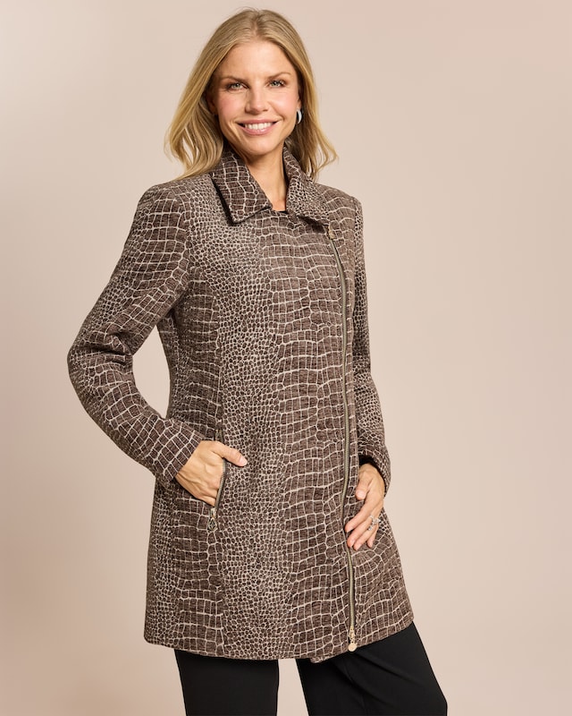 Mantel im Schlangen-Look
