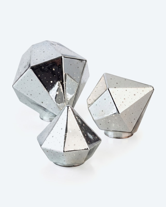 LED-Glasdiamant, 3tlg.
