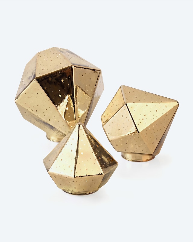 LED-Glasdiamant, 3tlg.